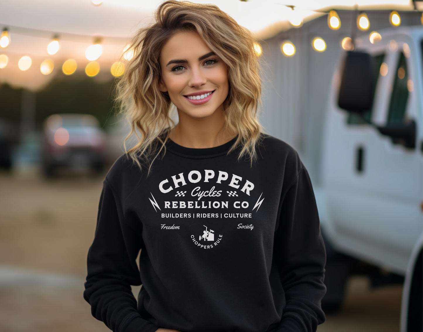 Chopper Rebellion Co. Cycles - Freedom Society W BLK Sweatshirt