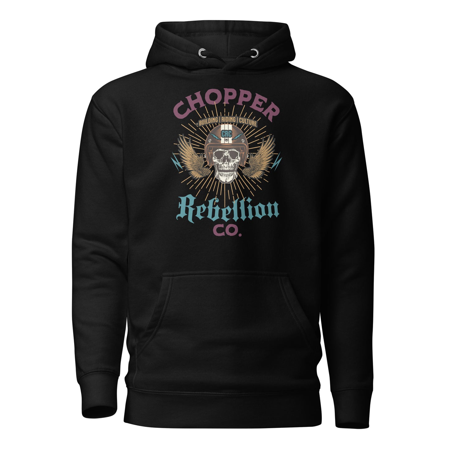 Chopper Rebellion Co. Skull & Wings v1 W BLK Hoodie