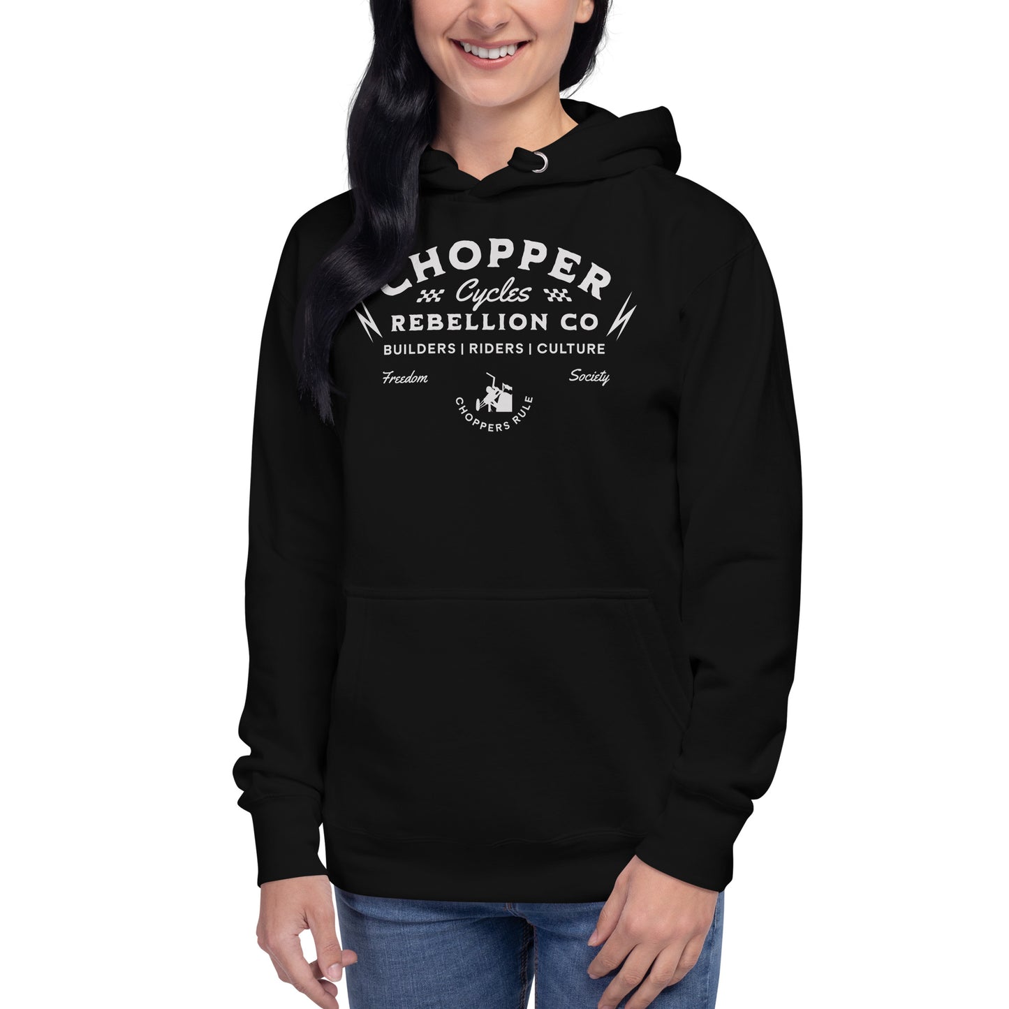 Chopper Rebellion Co. Cycles - Freedom Society W BLK Hoodies