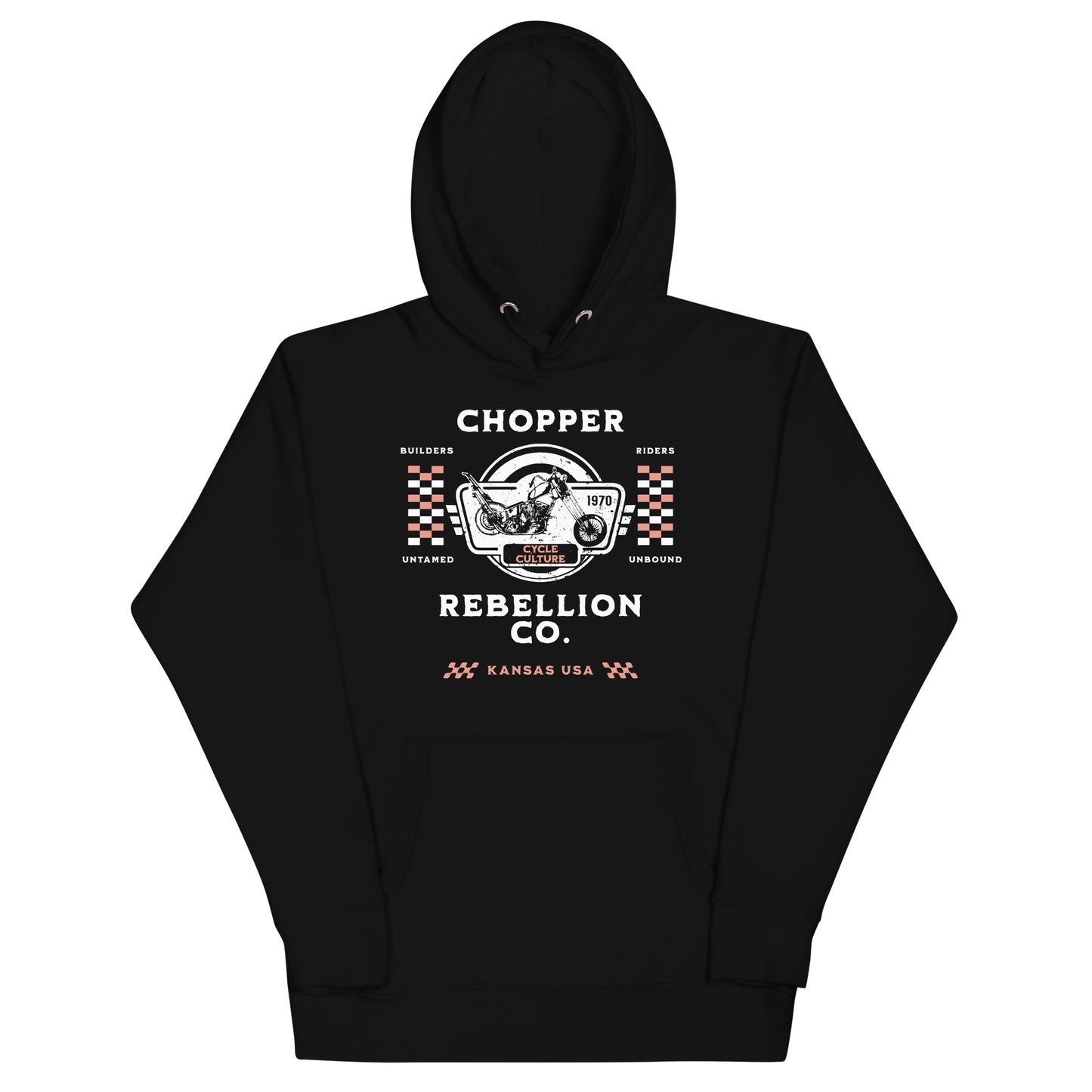 Chopper Rebellion Co. Represents Builders - Riders - Culture W BLK Hoodie