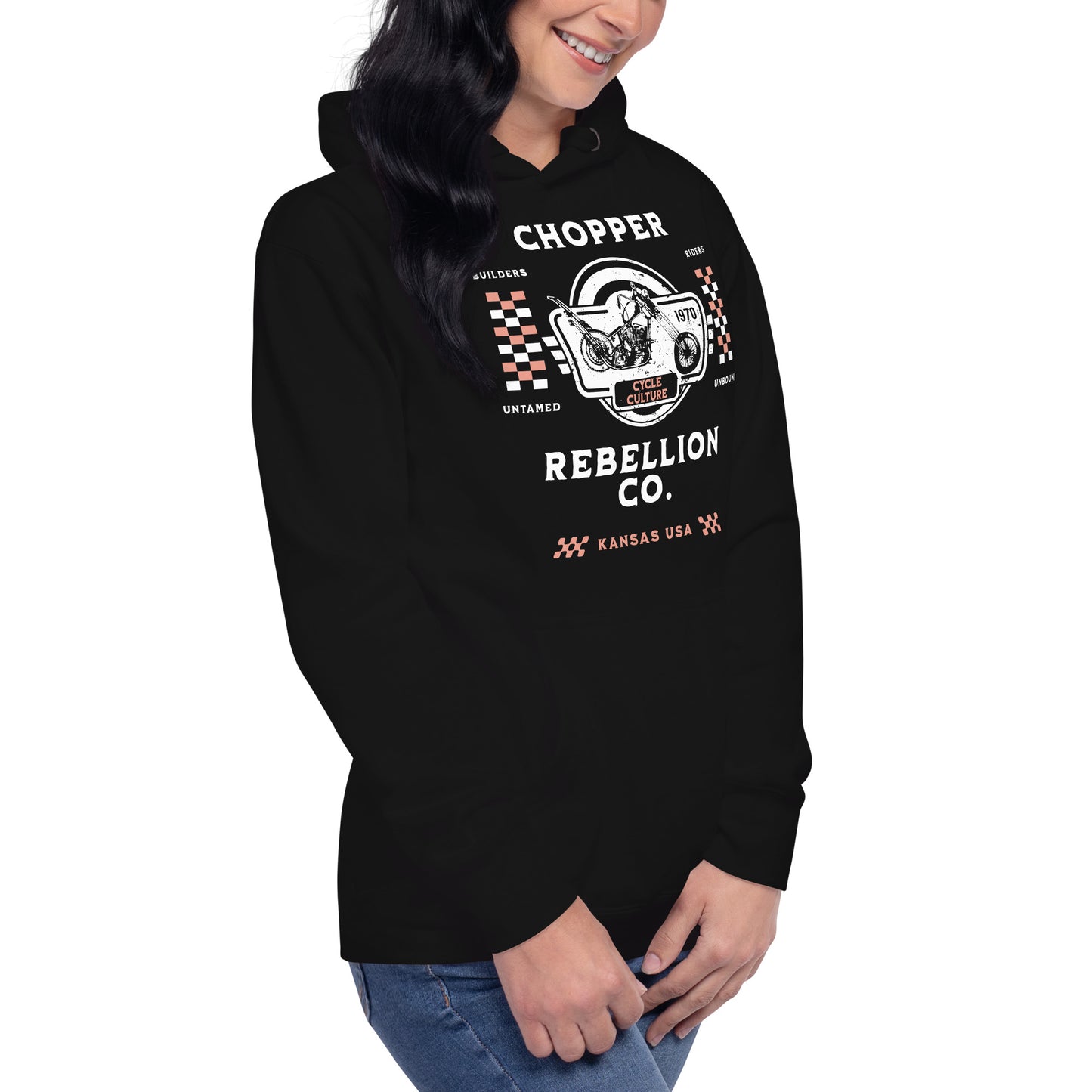 Chopper Rebellion Co. Represents Builders - Riders - Culture W BLK Hoodie