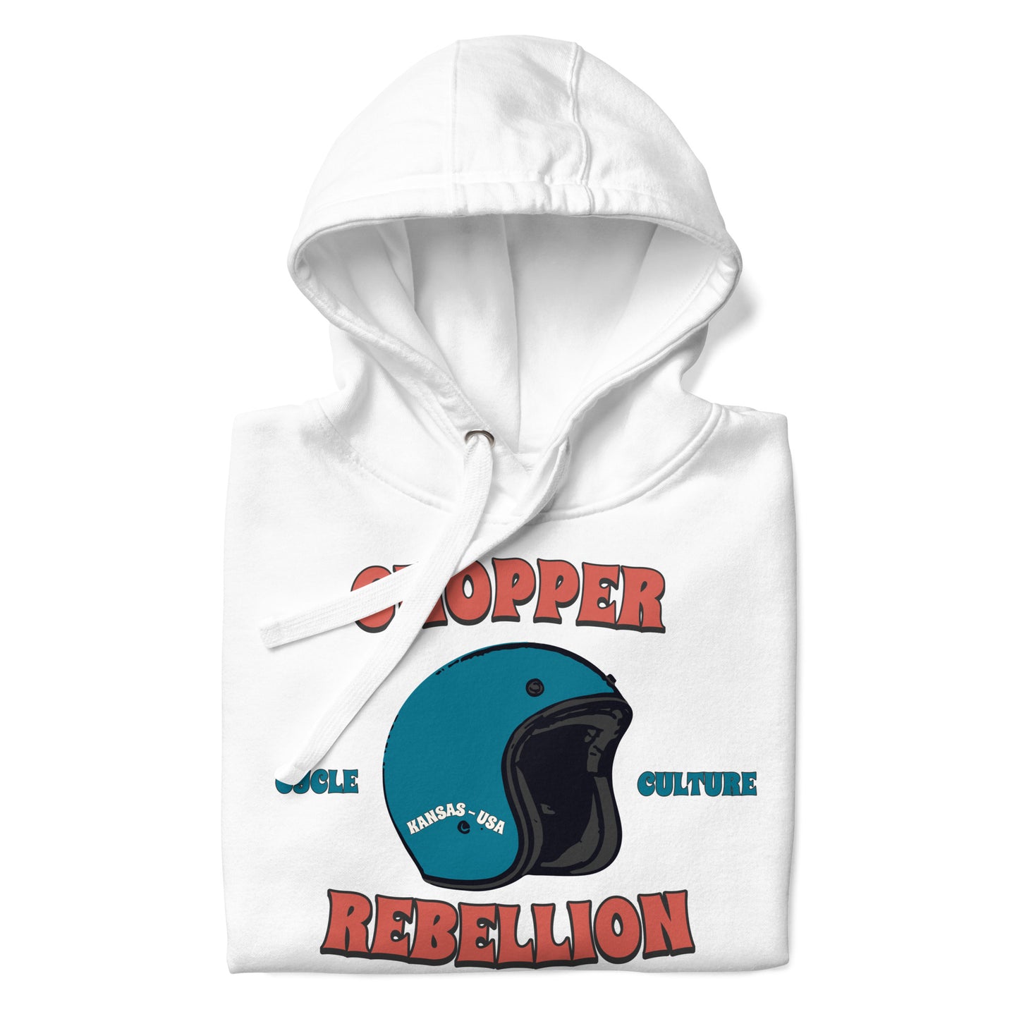 Chopper Rebellion Co. Helmet Cycle Culture Retro W WH Hoodie