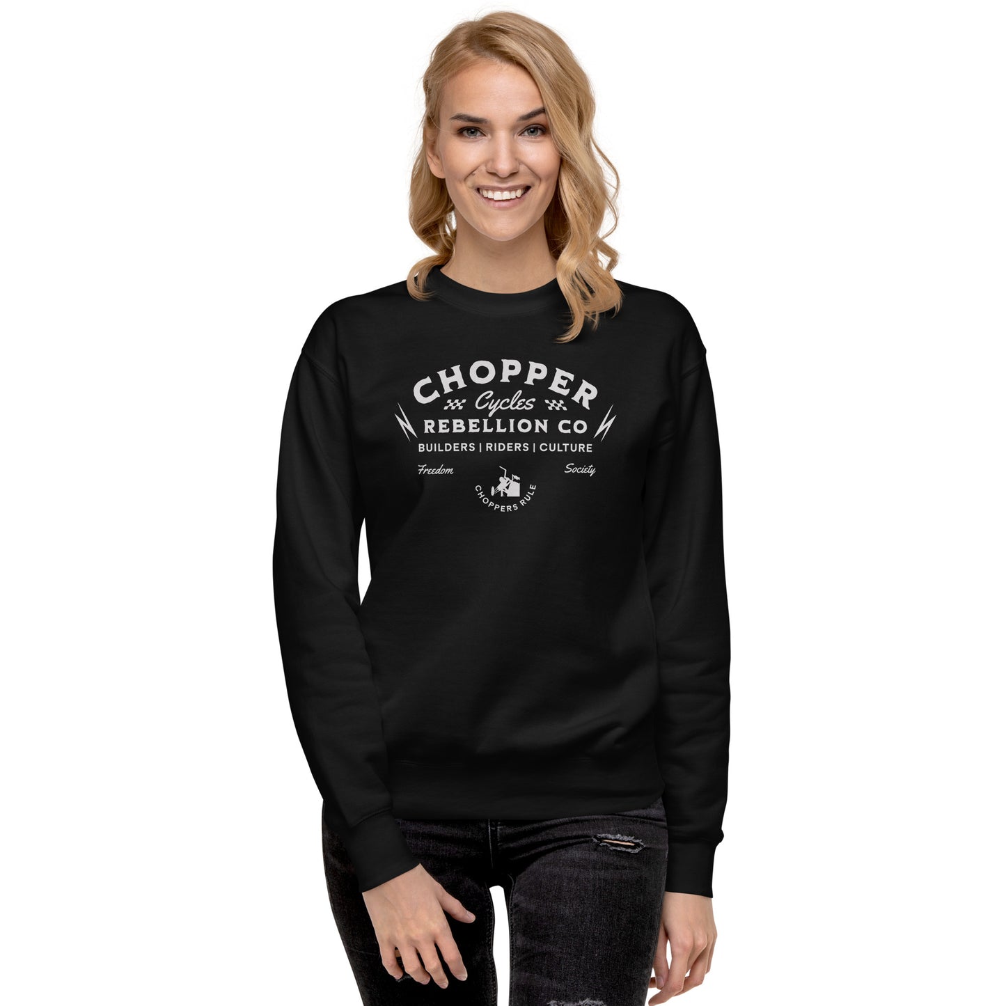 Chopper Rebellion Co. Cycles - Freedom Society W BLK Sweatshirt