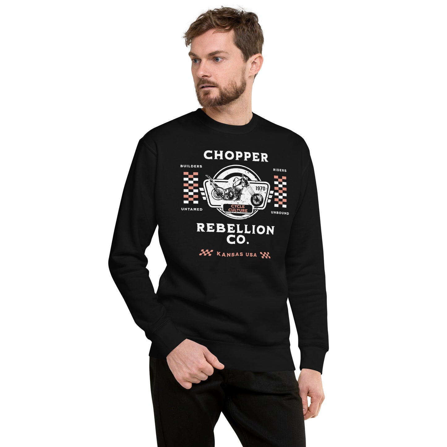 Chopper Rebellion Co. Builders, Riders, Cycle Culture M BLK Sweatshirt