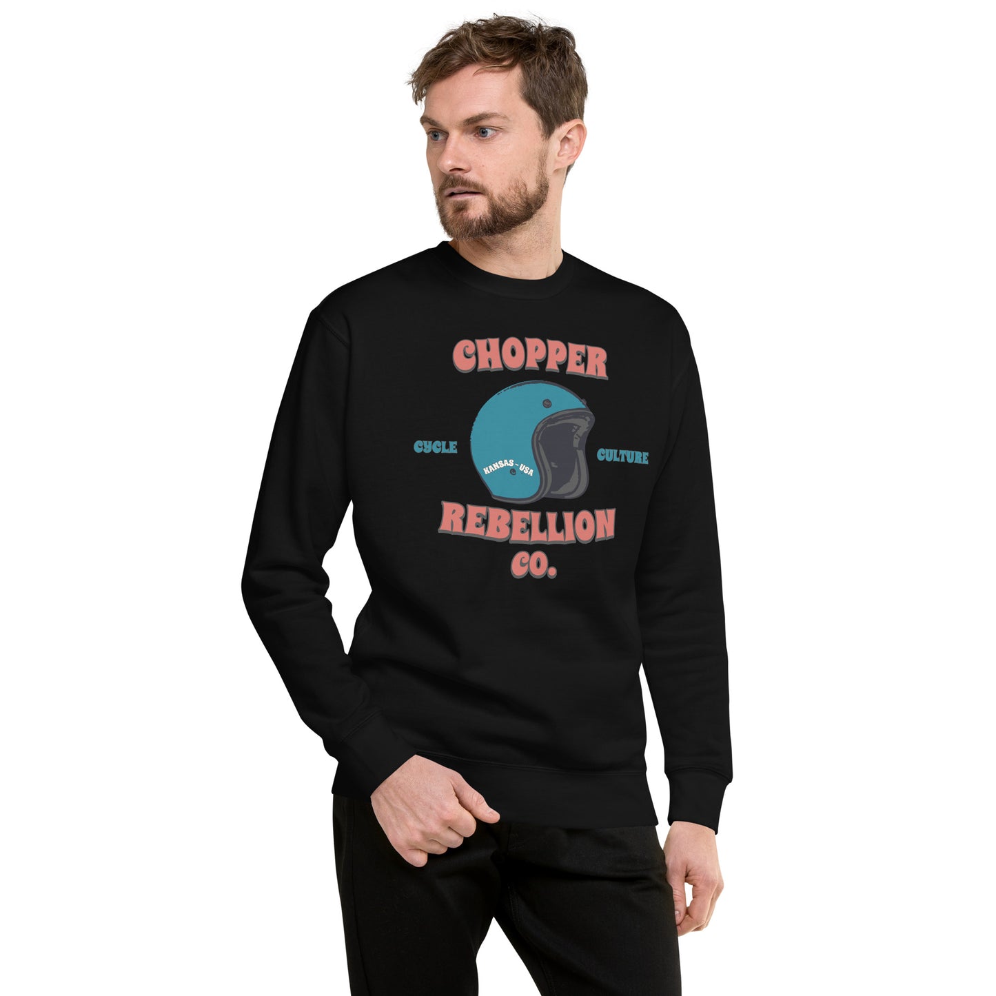 Chopper Rebellion Co. Helmet Cycle Culture Retro M BLK Sweatshirt