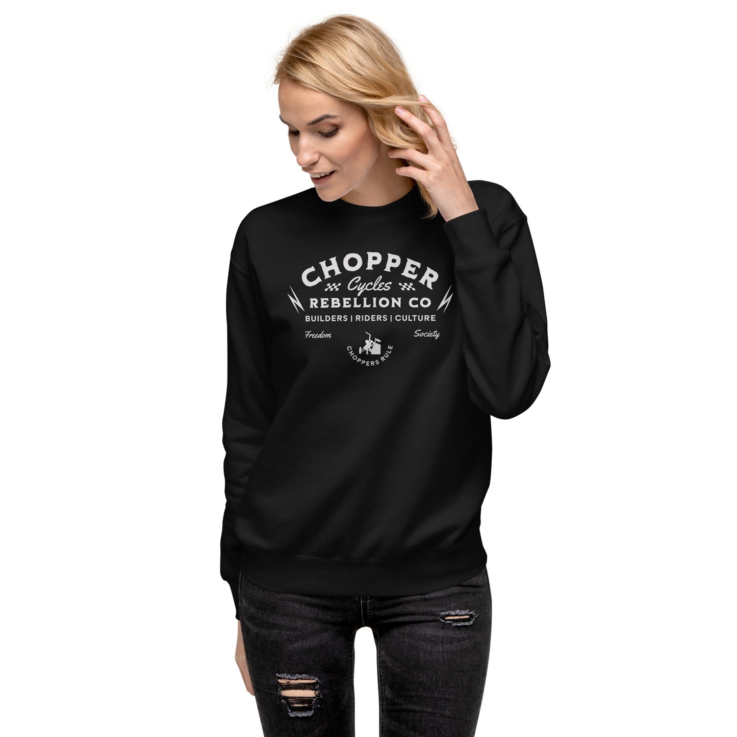 Chopper Rebellion Co. Cycles - Freedom Society W BLK Sweatshirt