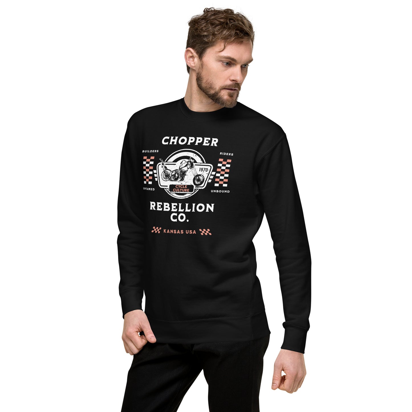 Chopper Rebellion Co. Builders, Riders, Cycle Culture M BLK Sweatshirt