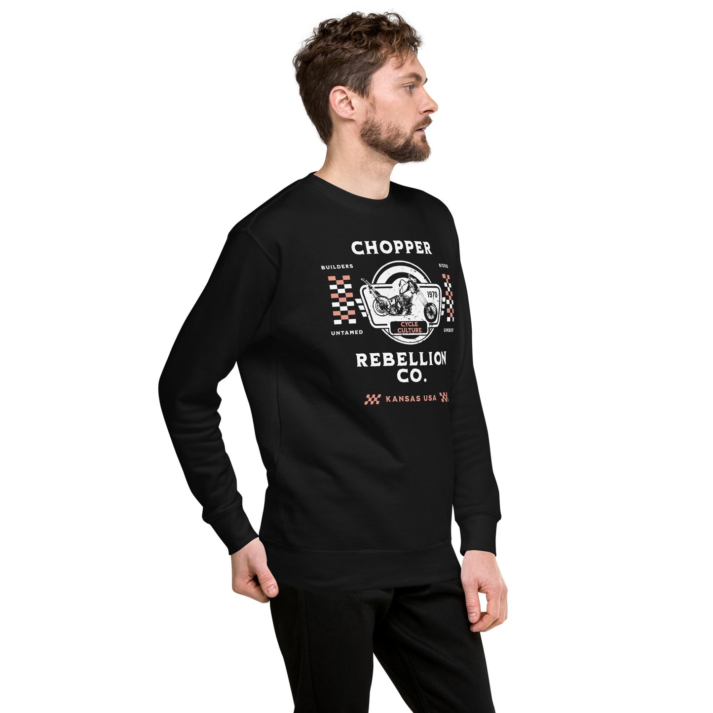 Chopper Rebellion Co. Builders, Riders, Cycle Culture M BLK Sweatshirt