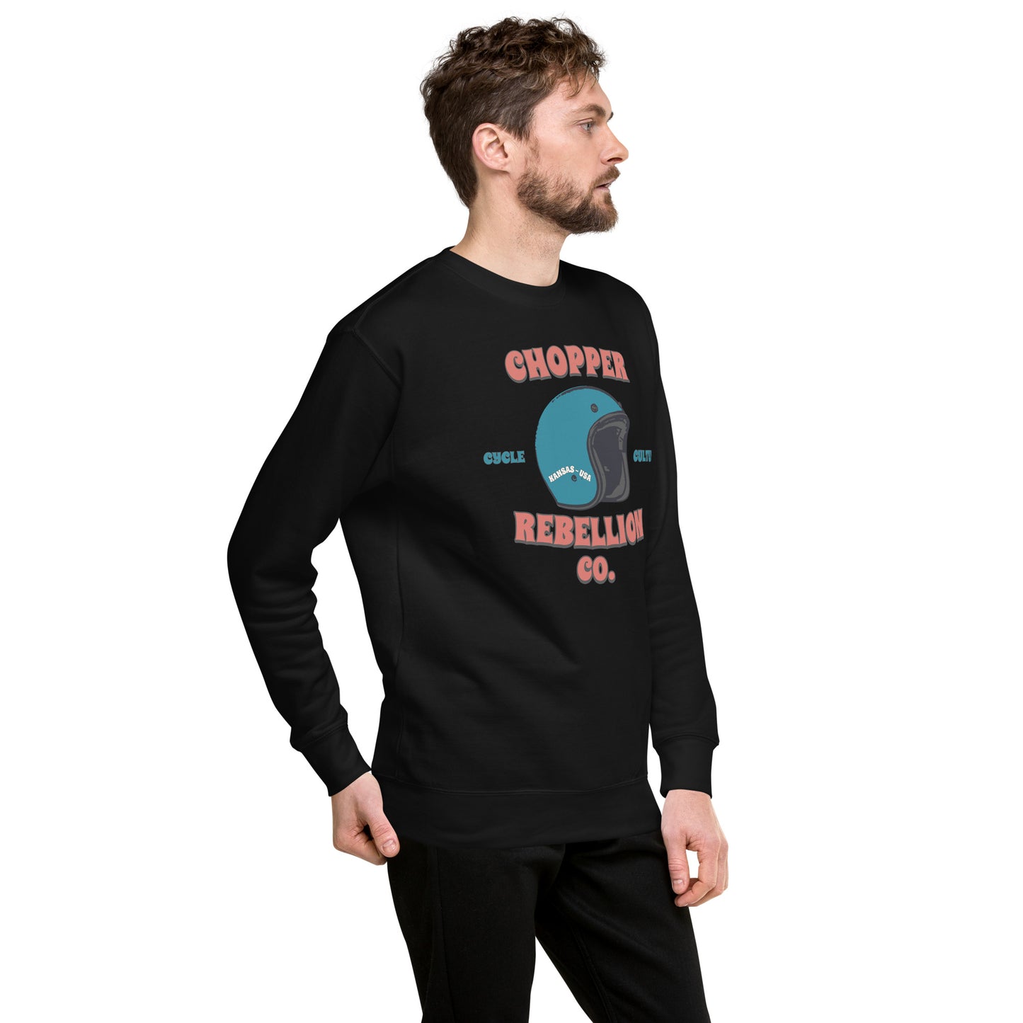 Chopper Rebellion Co. Helmet Cycle Culture Retro M BLK Sweatshirt