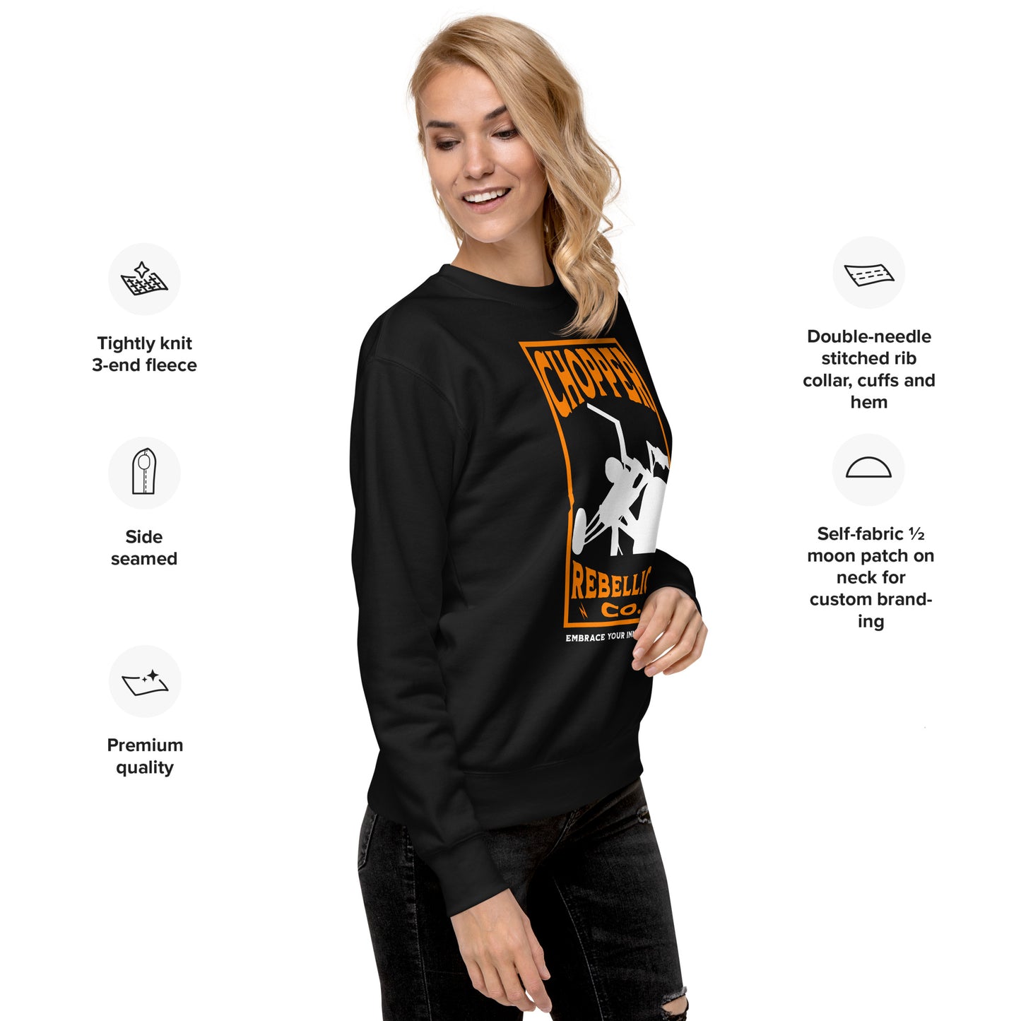 Chopper Rebellion Co - Embrace Your Rebel W Blk Sweatshirt