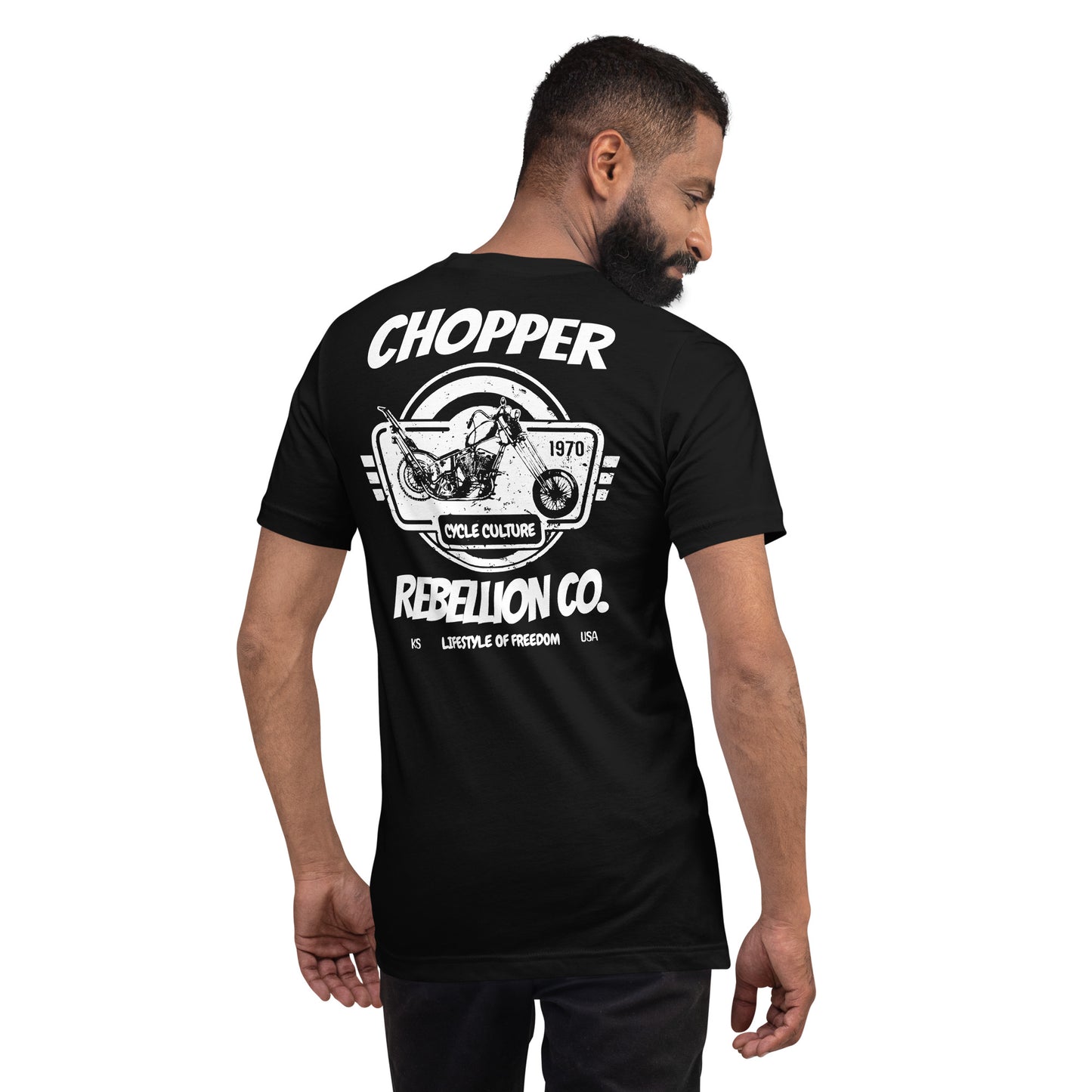 Chopper Rebellion Co. Lifestyle of Freedom M BLK TEE B/F