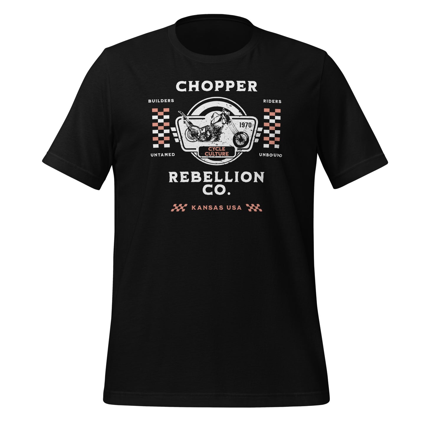 Chopper Rebellion Co. Represents Builders, Riders, Cycle Culture M BLK Tee