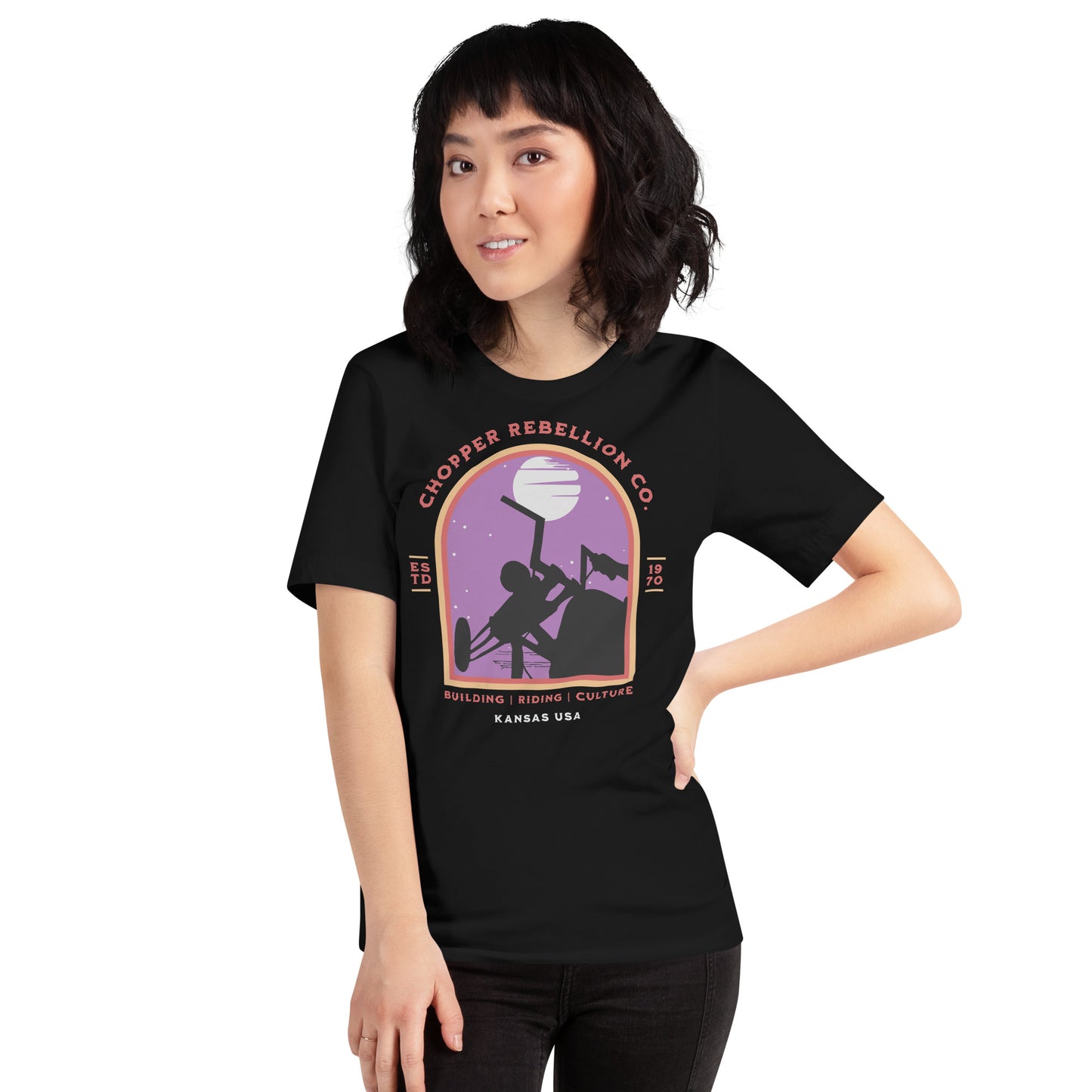 Chopper Rebellion Co. Moonlight Rider Witchy F BLK Tee