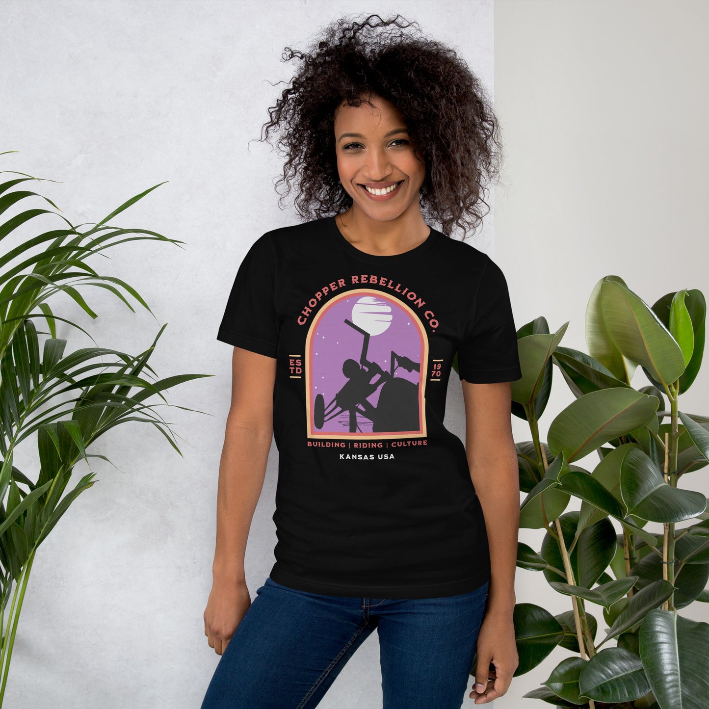 Chopper Rebellion Co. Moonlight Rider Witchy F BLK Tee