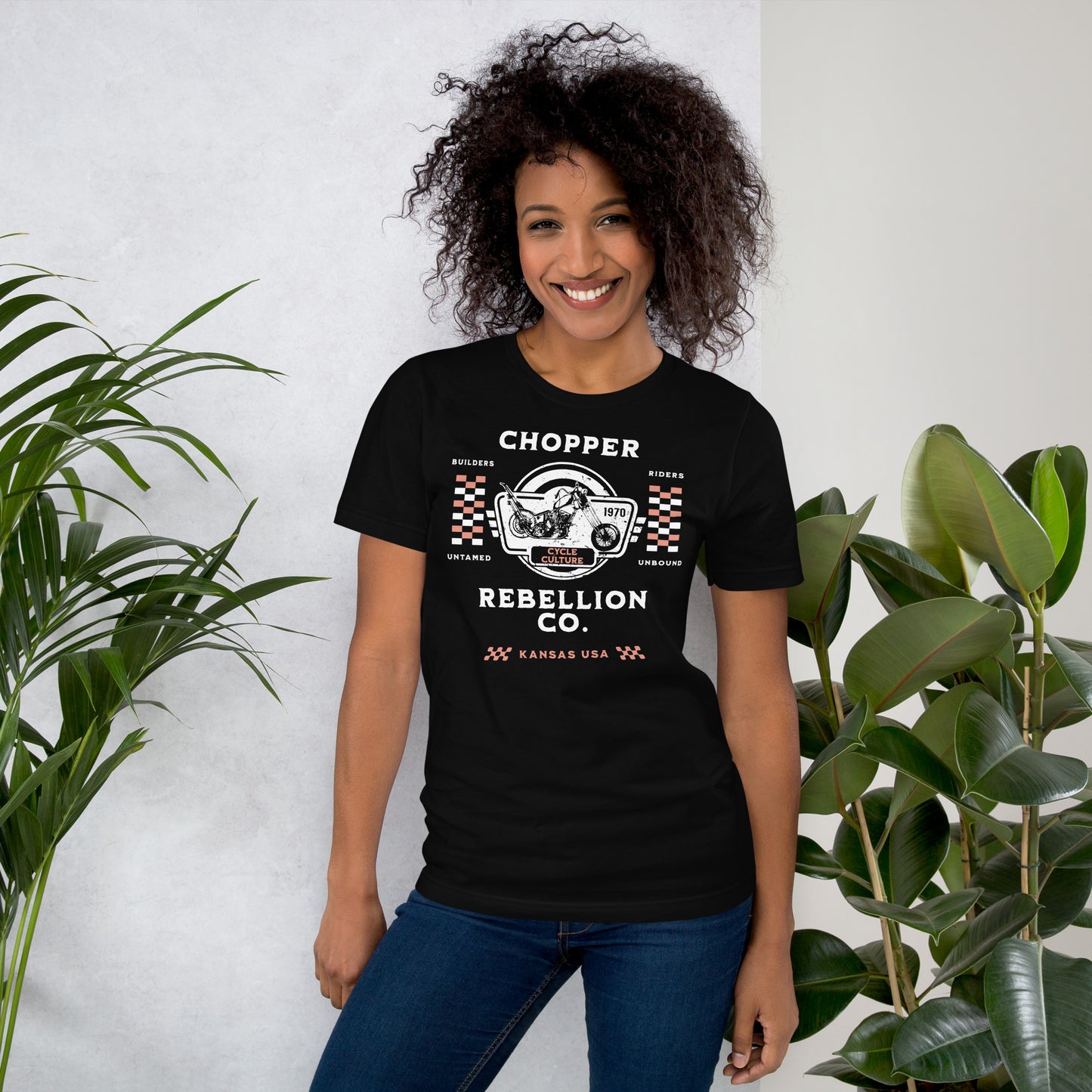 Chopper Rebellion Co. Represents Builders, Riders, Cycle Culture W BLK Tee