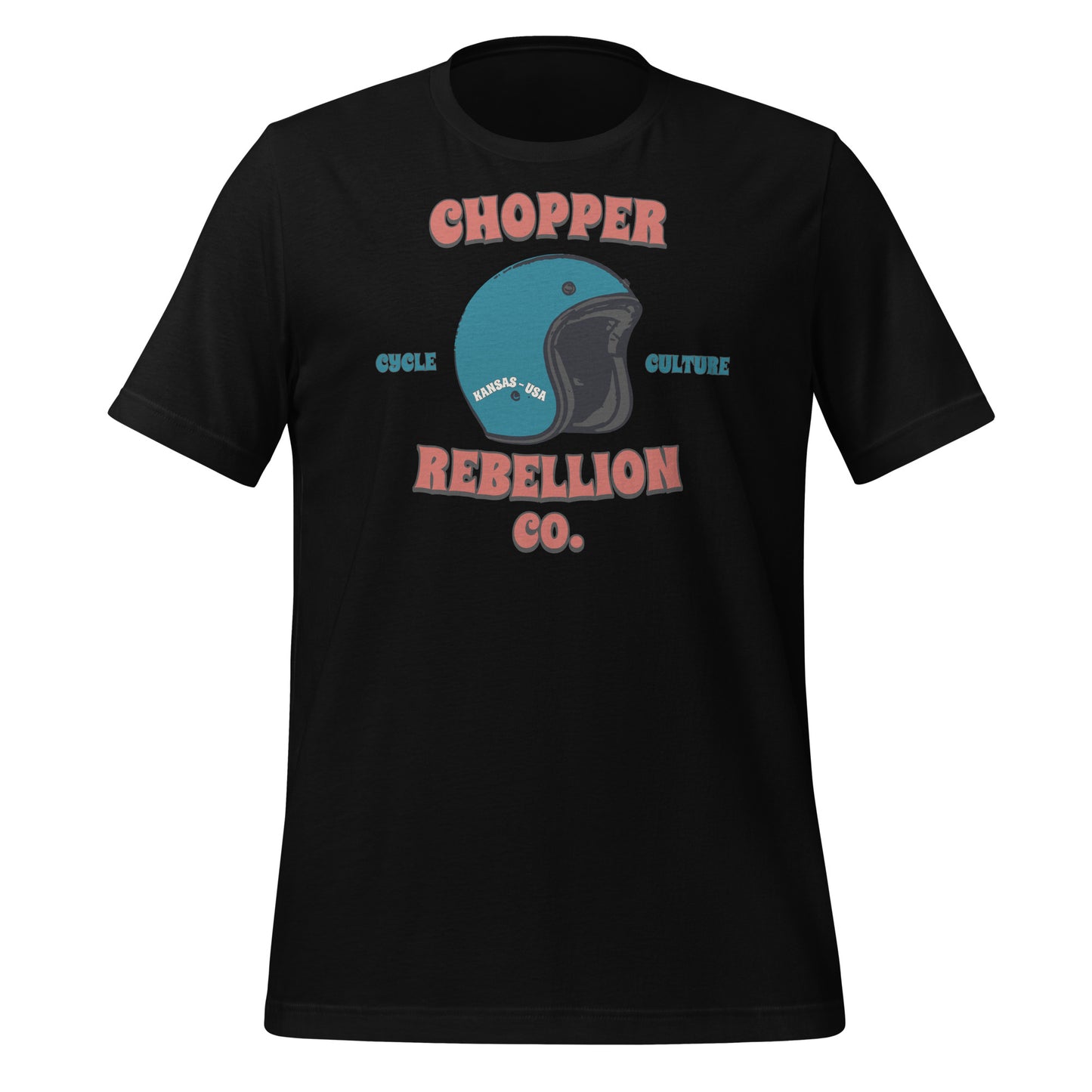 Chopper Rebellion Co. Helmet Cycle Culture Retro W BLK TEE