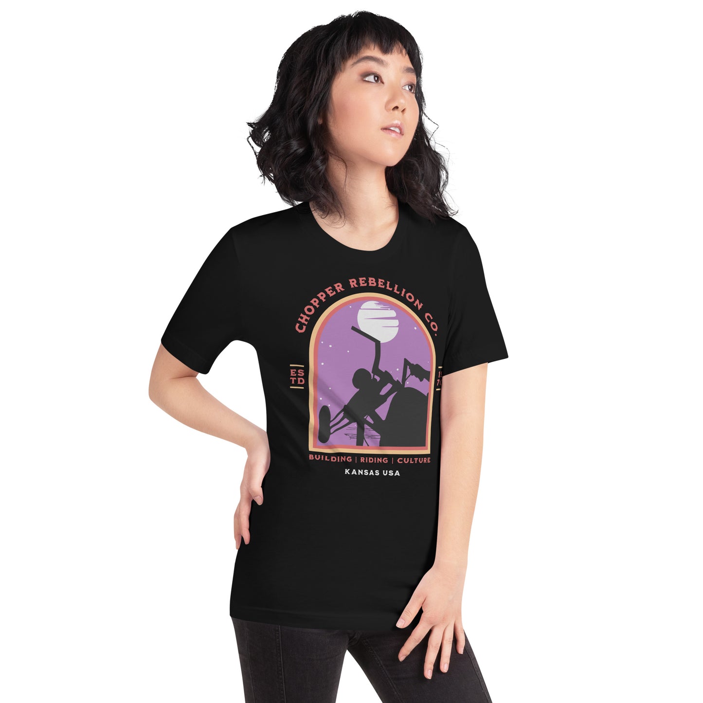 Chopper Rebellion Co. Moonlight Rider Witchy F BLK Tee