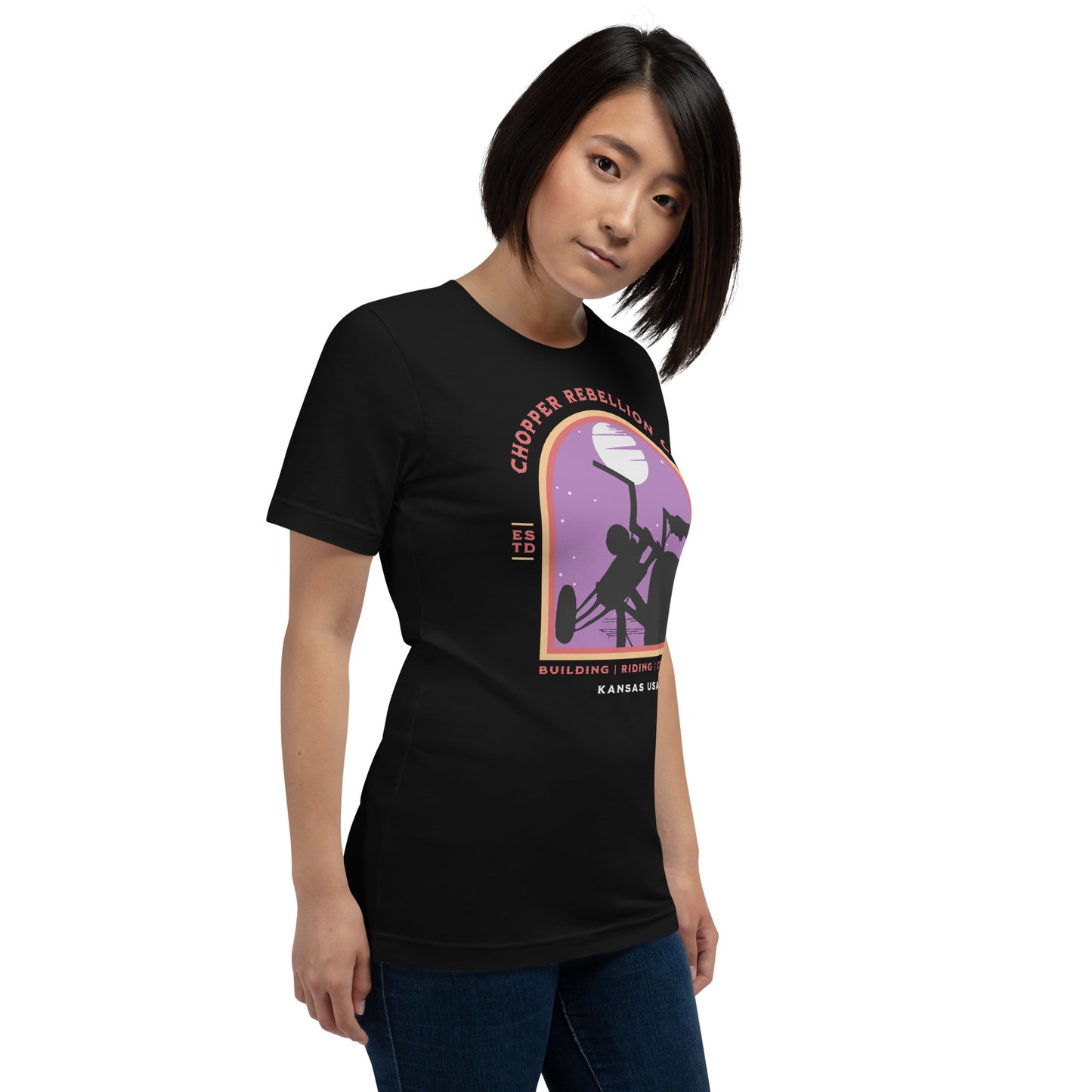 Chopper Rebellion Co. Moonlight Rider Witchy F BLK Tee